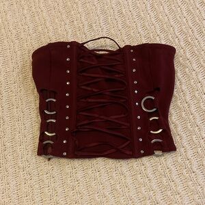 Elegant Burgundy Corset Top